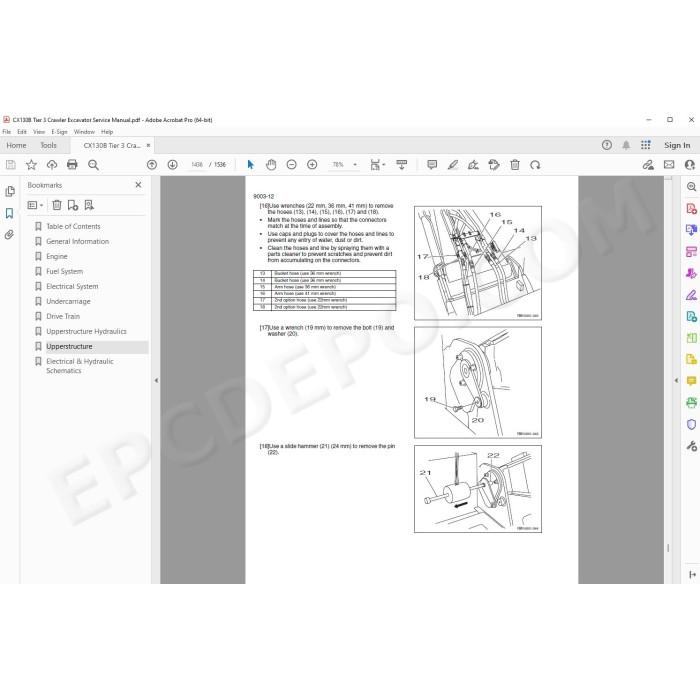 Case Excavator CX130B Tier 3 service manual