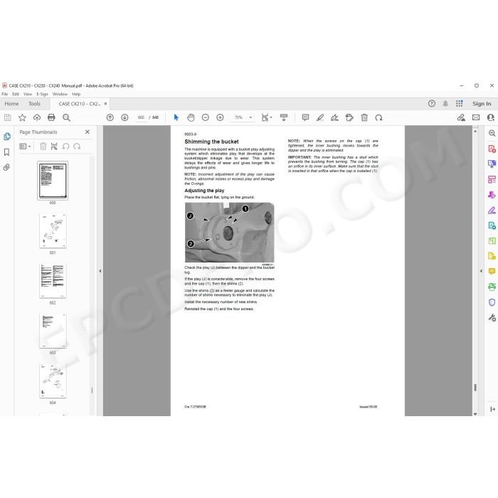 Case Excavator CX210 CX230 CX240 service & repair manual
