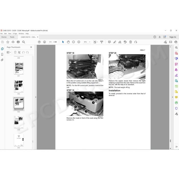 Case Excavator CX210 CX230 CX240 service & repair manual