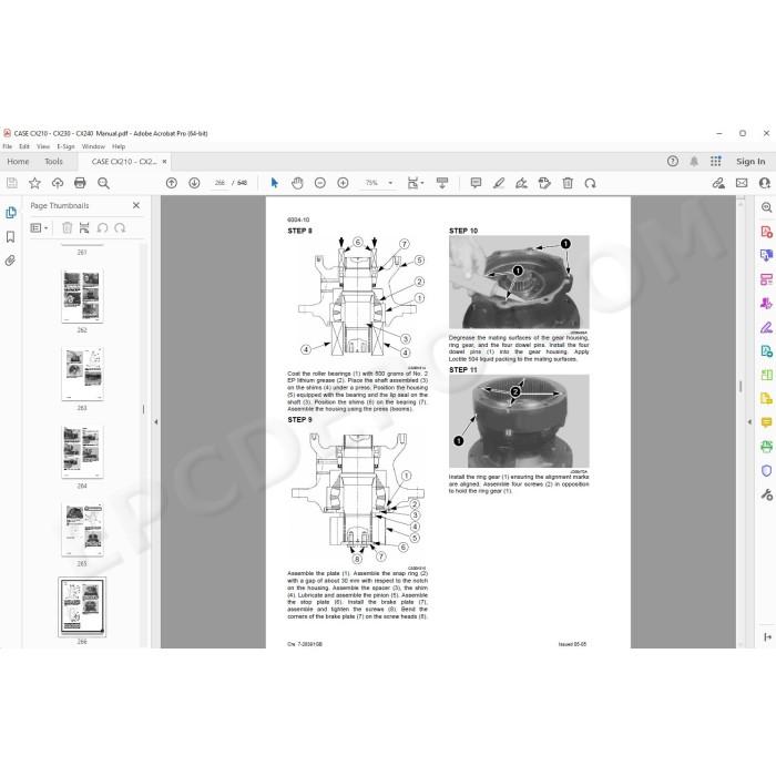 Case Excavator CX210 CX230 CX240 service & repair manual
