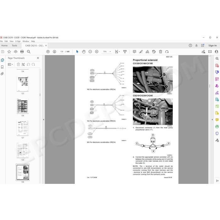 Case Excavator CX210 CX230 CX240 service & repair manual