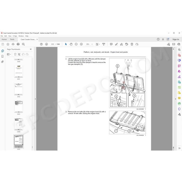 Case Crawler Excavator CX210D LC Tier 4 service manual