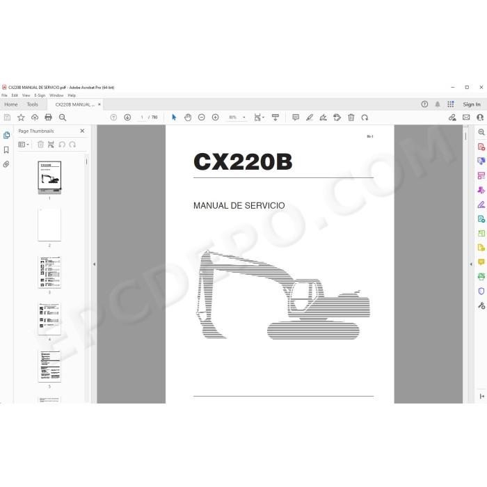 Case Excavator CX220B manual de servicio (Spanish)