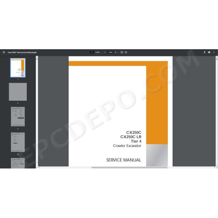 Case Excavator CX250C Tier 4 service manual
