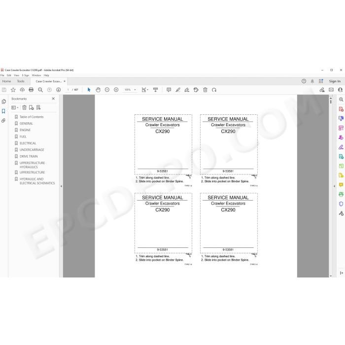 Case Crawler Excavator CX290 service manual