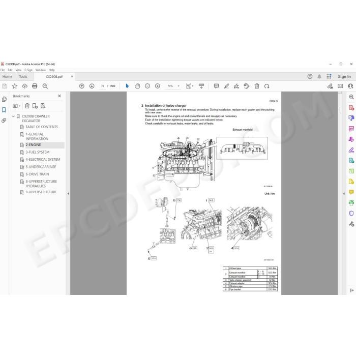 Case Crawler Excavator CX290B service manual