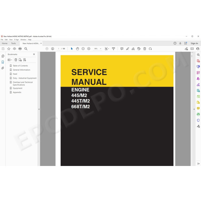 Case / New Holland Engine 445/M2 445T/M2 668T/M2 service manual