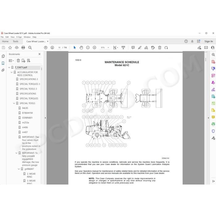 Case Wheel Loader 821C service manual