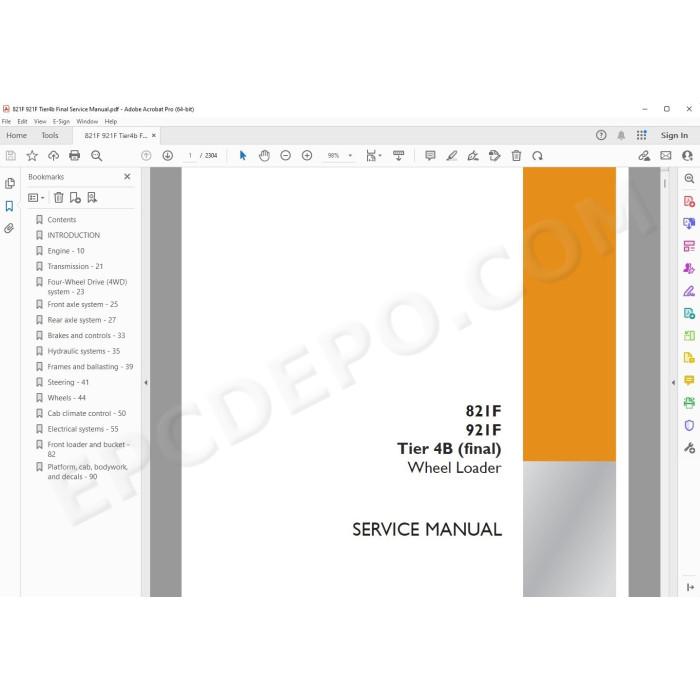 Case Wheel Loader 821F 921F Tier 4B service manual