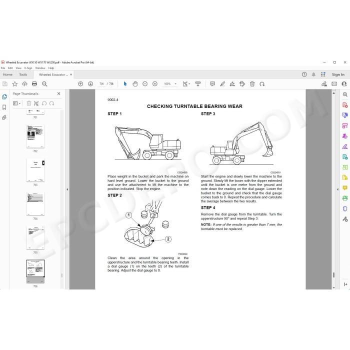 Case Wheeled Excavator WX150 WX170 WX200 service manual