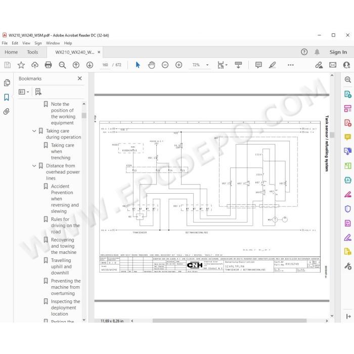 Case Wheeled Excavator WX210 WX240 service manual