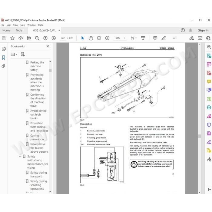 Case Wheeled Excavator WX210 WX240 service manual