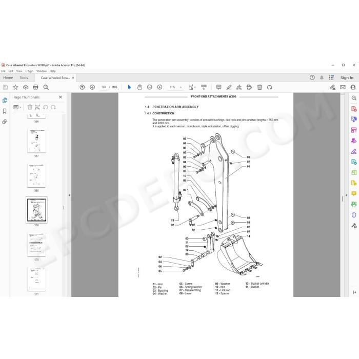 Case Wheeled Excavator WX90 service manual