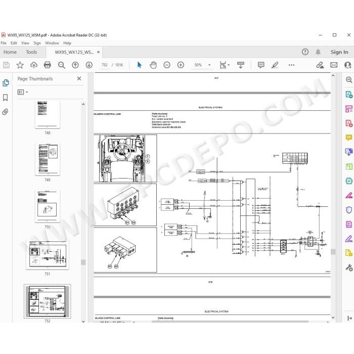 Case Wheeled Excavator WX95 WX125 service manual