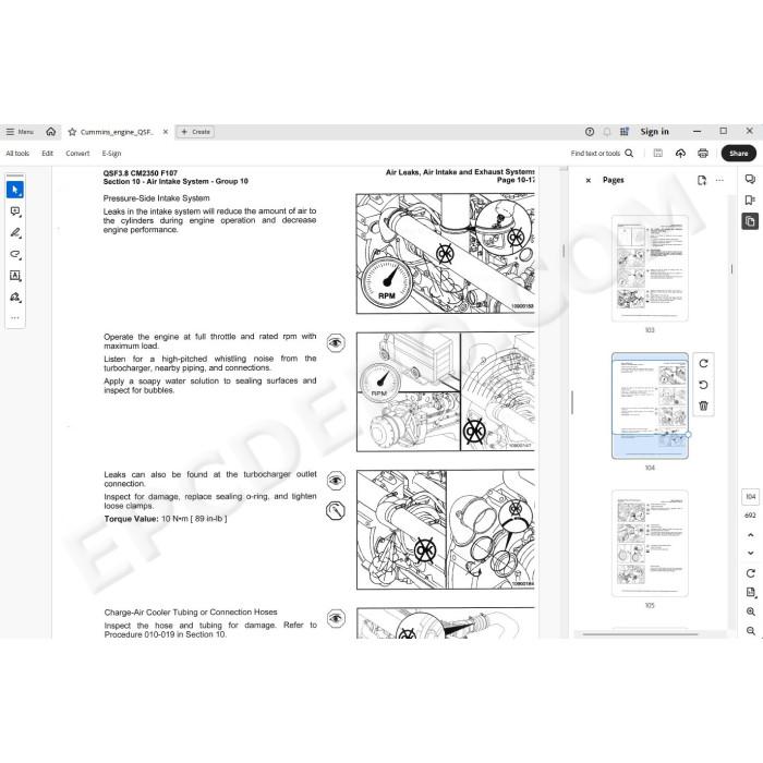 Cummins engine QSF3.8 service & repair manual