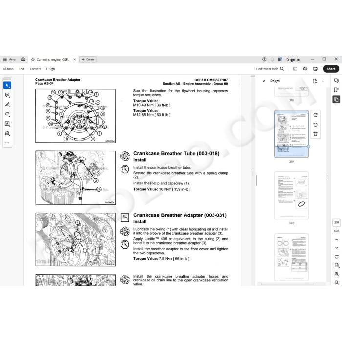 Cummins engine QSF3.8 service & repair manual