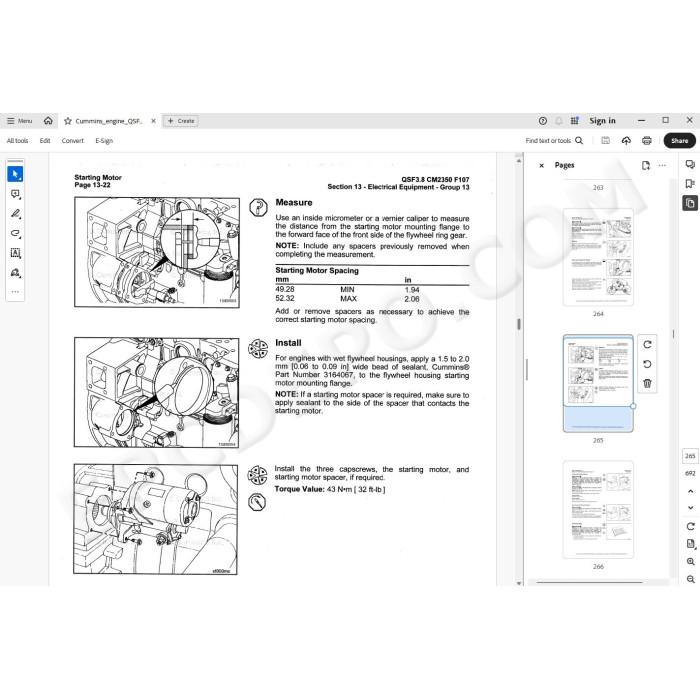 Cummins engine QSF3.8 service & repair manual