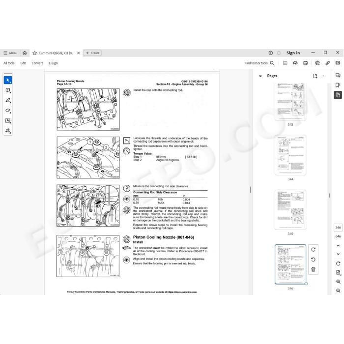Cummins engine QSG12 CM2350 G110 service & repair manual