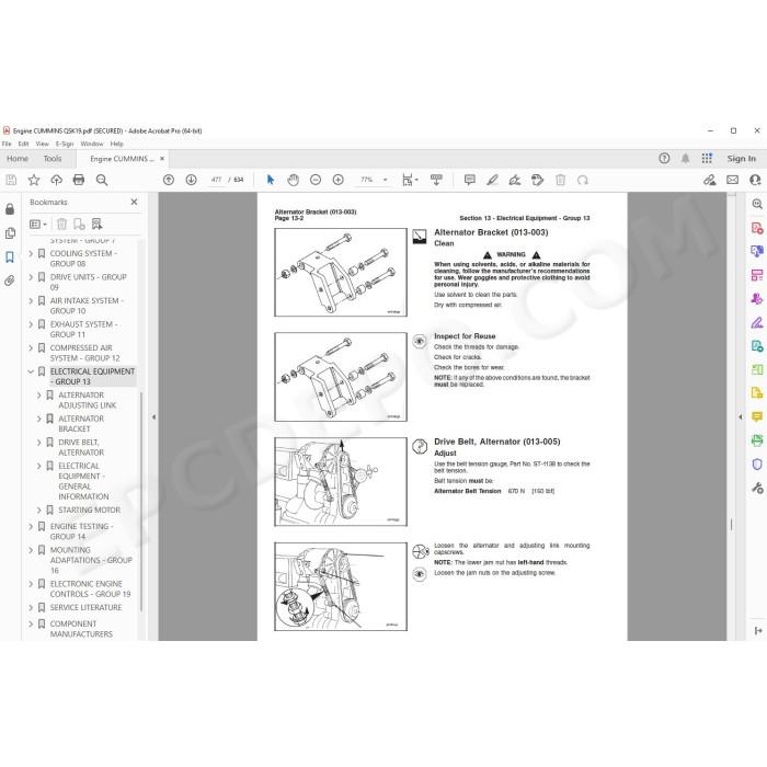 Cummins engine QSK19 service & repair manual