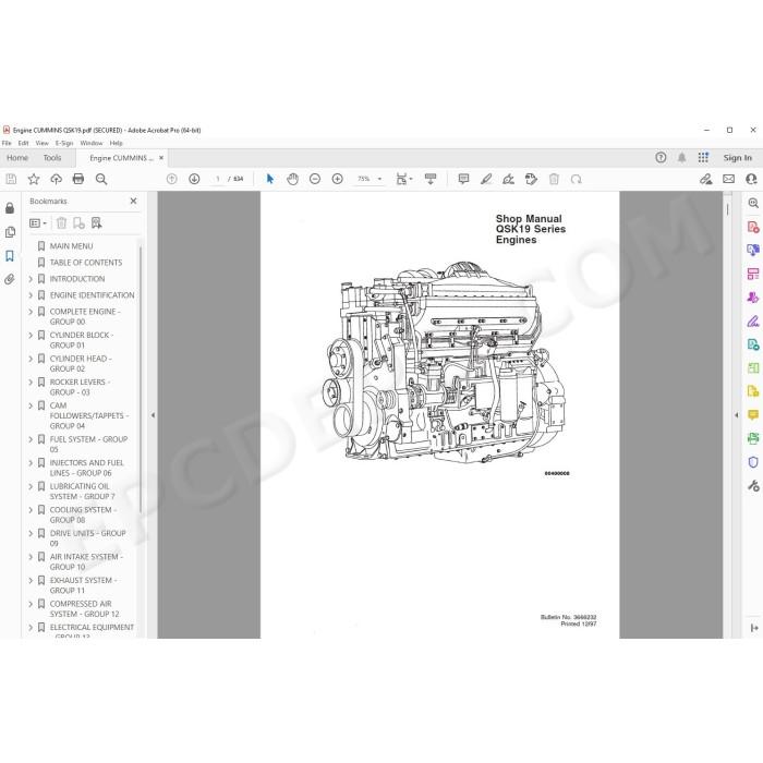 Cummins engine QSK19 service & repair manual