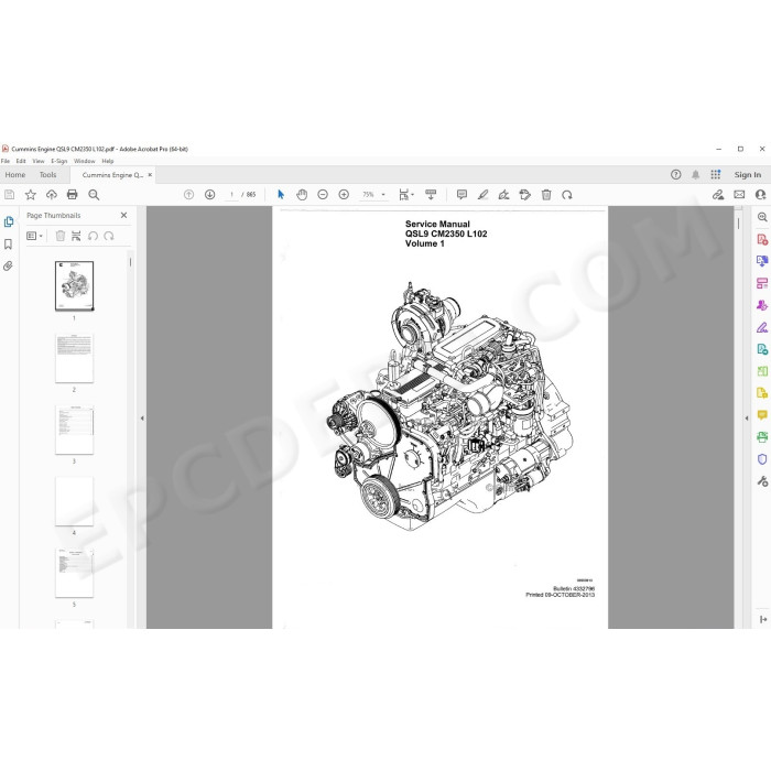 Cummins engine QSL9 CM2350 L102 service & repair manual