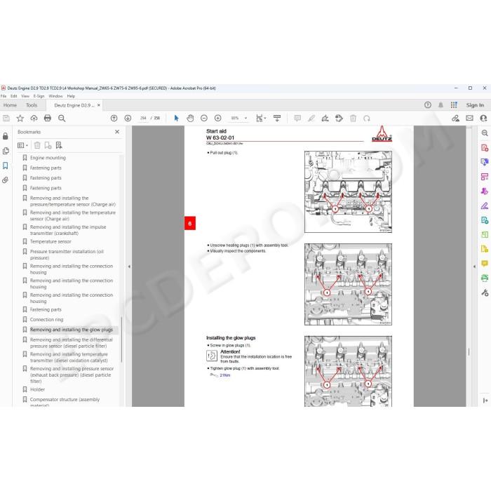 Deutz D 2.9 L4 / TD 2.9 L4 / TCD 2.9 L4 engine service & repair manual