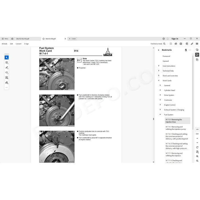 Deutz Engine 912 913 914 workshop service manual