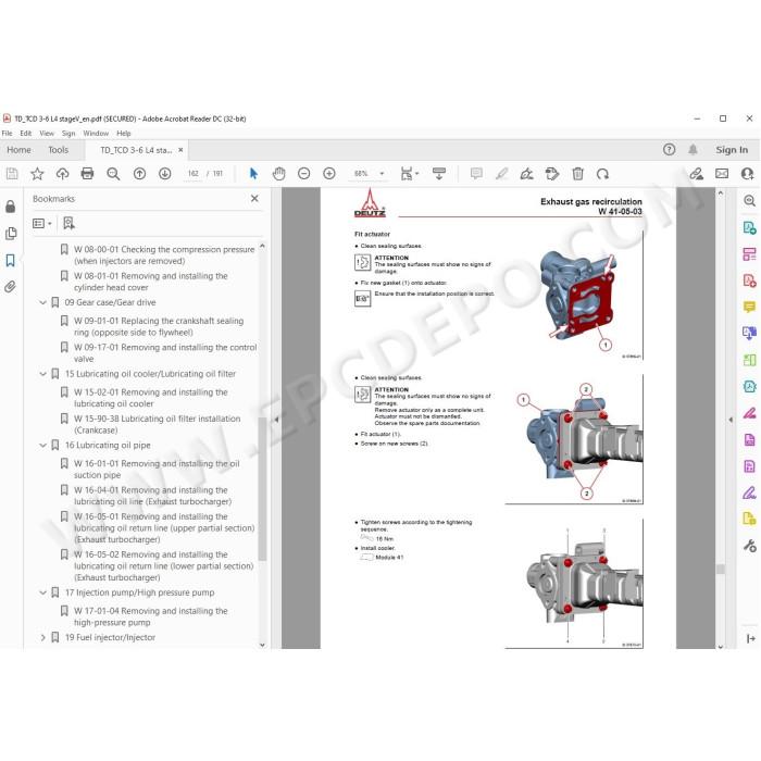 Deutz TD 3.6 L4 / TCD 3.6 L4 Tier 4 engine service & repair manual