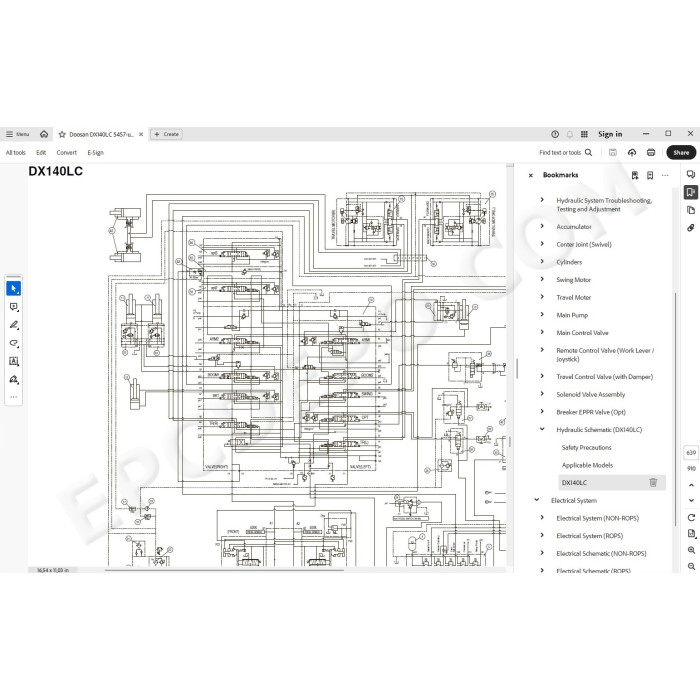 DOOSAN EXCAVATOR DX138LC DX140LC SERVICE & REPAIR MANUAL