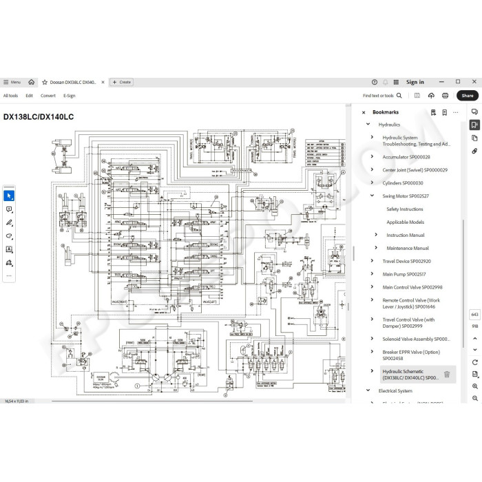 DOOSAN EXCAVATOR DX138LC DX140LC SERVICE & REPAIR MANUAL