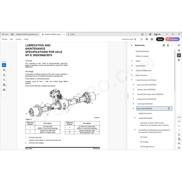 DOOSAN EXCAVATOR DX140W DX160W SERVICE & REPAIR MANUAL
