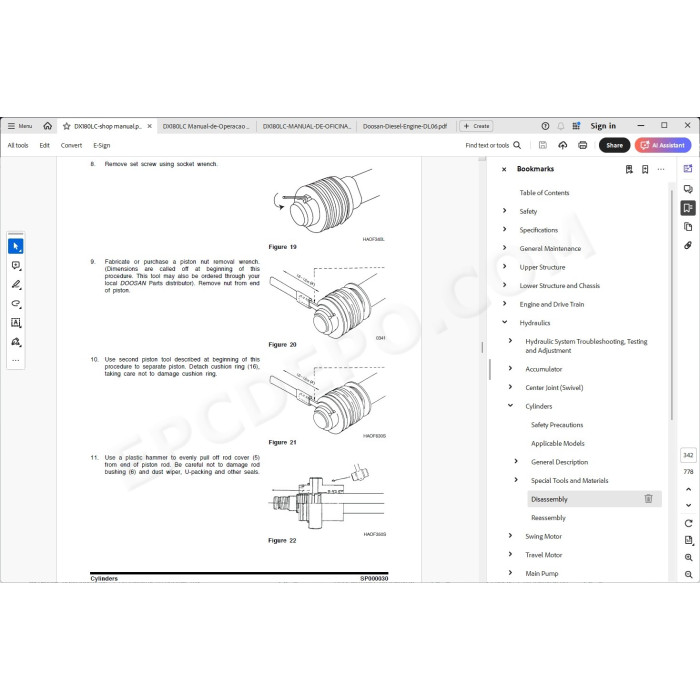 DOOSAN EXCAVATOR DX180LC SERVICE & REPAIR MANUAL