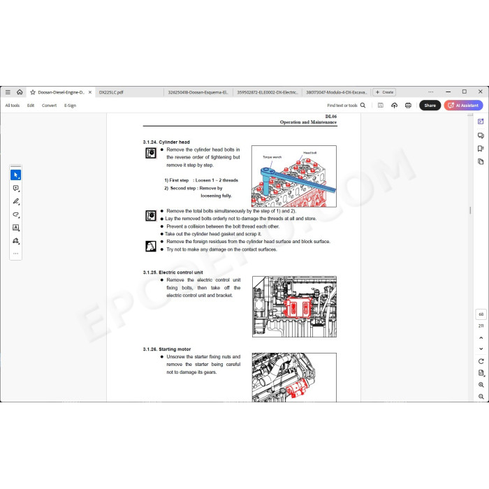 DOOSAN EXCAVATOR DX225LC SERVICE & REPAIR MANUAL
