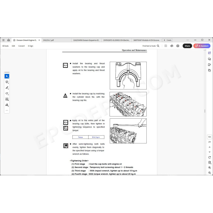 DOOSAN EXCAVATOR DX225LC SERVICE & REPAIR MANUAL