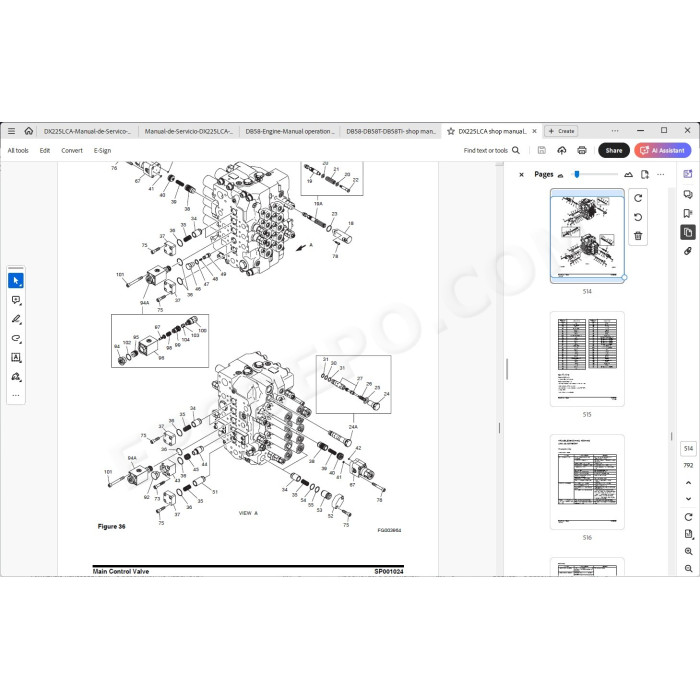 DOOSAN EXCAVATOR DX225LCA SERVICE & REPAIR MANUAL
