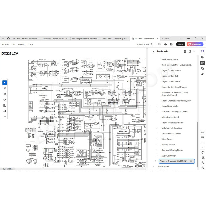 DOOSAN EXCAVATOR DX225LCA SERVICE & REPAIR MANUAL