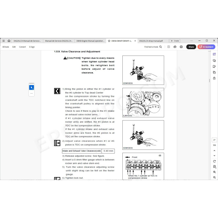 DOOSAN EXCAVATOR DX225LCA SERVICE & REPAIR MANUAL