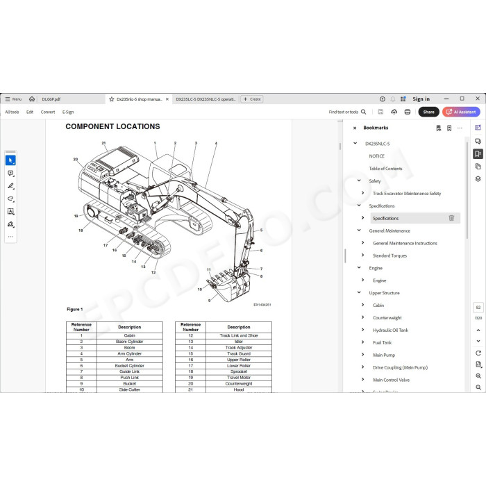 DOOSAN EXCAVATOR DX235NLC-5 SERVICE & REPAIR MANUAL