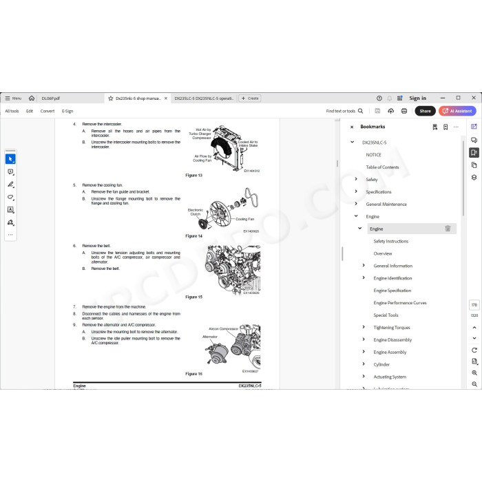 DOOSAN EXCAVATOR DX235NLC-5 SERVICE & REPAIR MANUAL