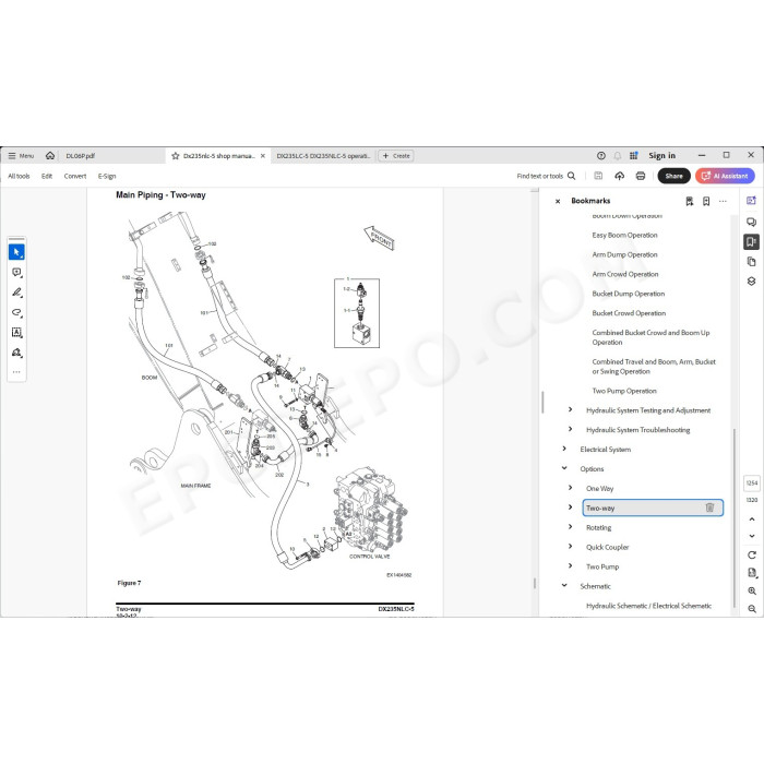 DOOSAN EXCAVATOR DX235NLC-5 SERVICE & REPAIR MANUAL