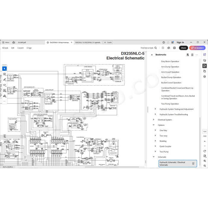 DOOSAN EXCAVATOR DX235NLC-5 SERVICE & REPAIR MANUAL