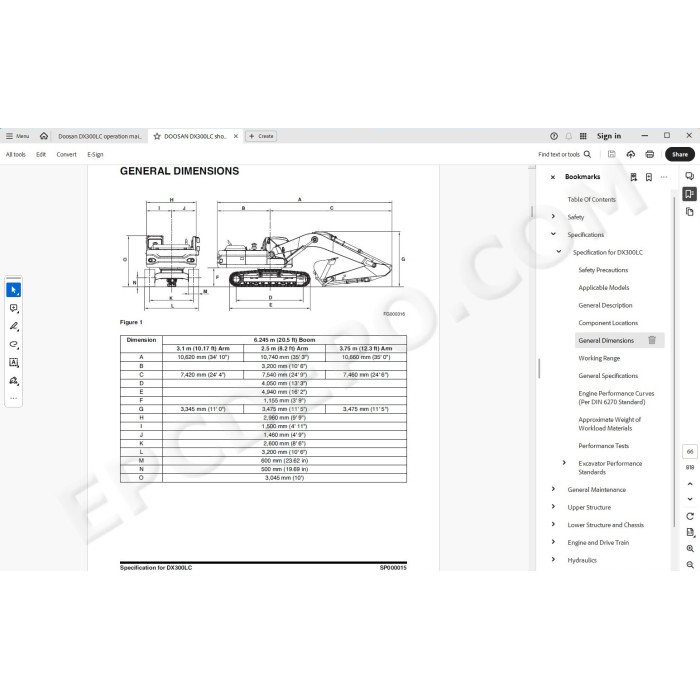 DOOSAN EXCAVATOR DX300LC SERVICE & REPAIR MANUAL