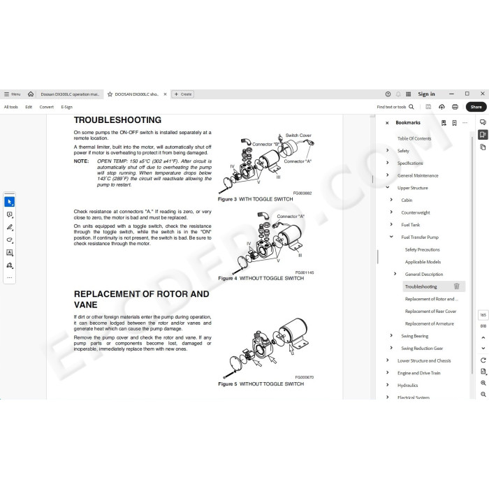 DOOSAN EXCAVATOR DX300LC SERVICE & REPAIR MANUAL