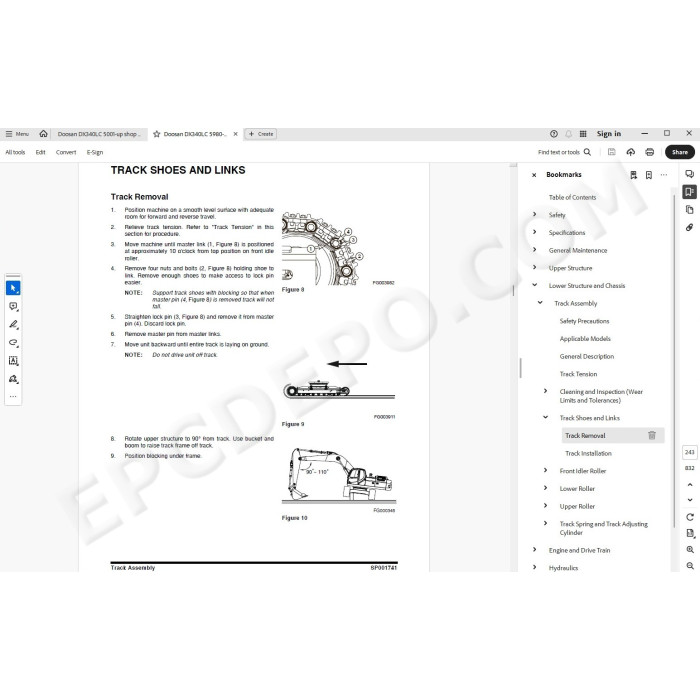 DOOSAN EXCAVATOR DX340LC SERVICE & REPAIR MANUAL