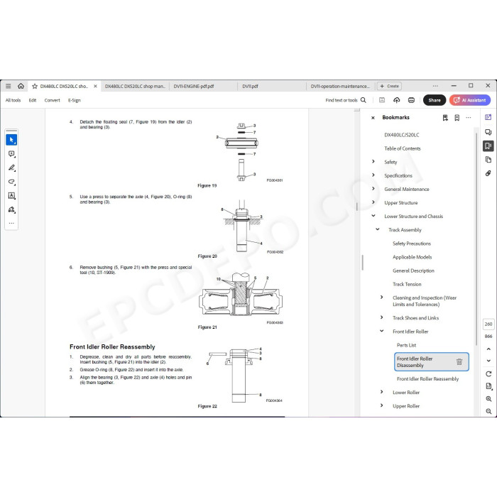 DOOSAN EXCAVATOR DX480LC DX520LC SERVICE & REPAIR MANUAL