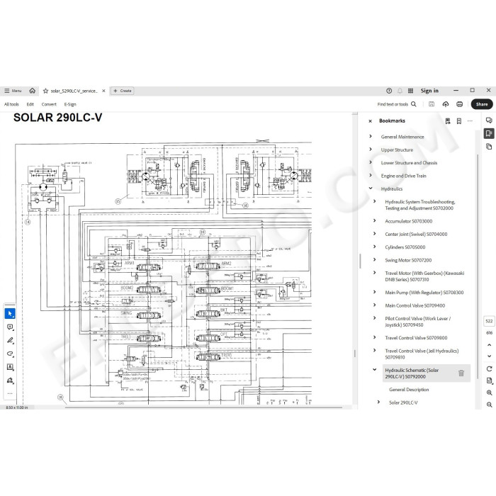 DOOSAN EXCAVATOR SOLAR 290LC-V SERVICE & REPAIR MANUAL