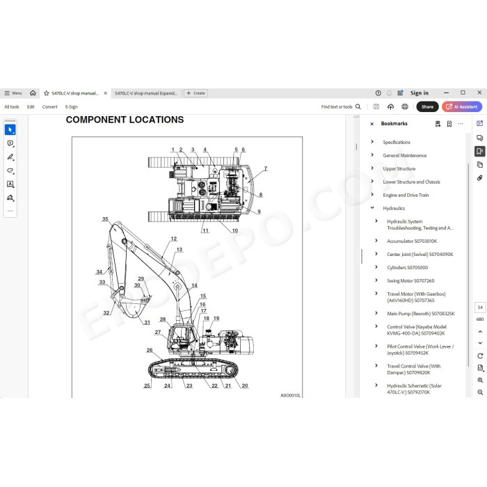 DOOSAN EXCAVATOR SOLAR 470LC-V SERVICE & REPAIR MANUAL