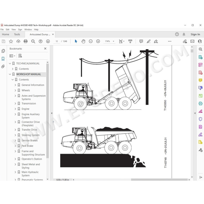 Hitachi Articulated Dump Truck AH350D AH400D service manual