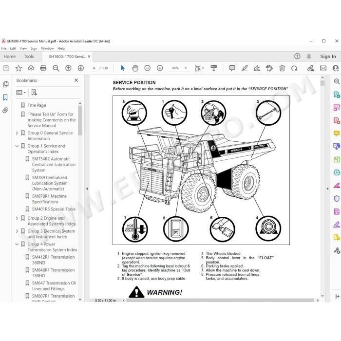 Hitachi Rigid Dump Truck EH1600 EH1700 service manual