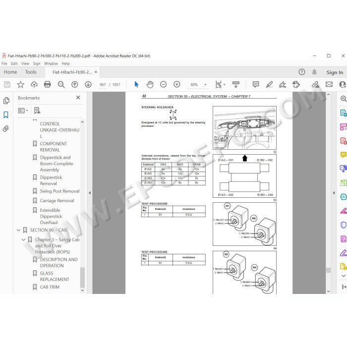 Fiat Hitachi Backhoe Loader FB90.2 FB100.2 FB110.2 FB200.2 4WS workshop service manual